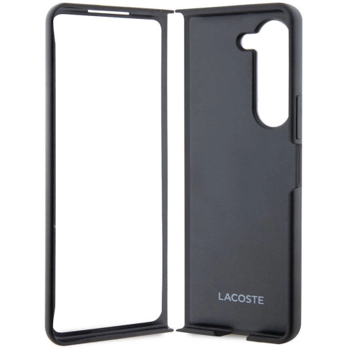 Galaxy Z Fold 5 Kılıf Lacoste Orjinal Lisanslı PU Pike Desenli Arka Yüzey İkonik Timsah Dokuma Logolu Kapak - Yeşil