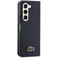 Galaxy Z Fold 5 Kılıf Lacoste Orjinal Lisanslı PU Pike Desenli Arka Yüzey İkonik Timsah Dokuma Logolu Kapak - Kırmızı