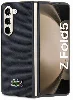 Galaxy Z Fold 5 Kılıf Lacoste Orjinal Lisanslı PU Pike Desenli Arka Yüzey İkonik Timsah Dokuma Logolu Kapak - Lacivert