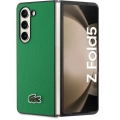 Galaxy Z Fold 5 Kılıf Lacoste Orjinal Lisanslı PU Pike Desenli Arka Yüzey İkonik Timsah Dokuma Logolu Kapak - Yeşil