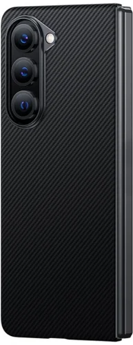 Galaxy Z Fold 5 Kılıf Magsafe Özellikli Karbon Fiber Benks Essential 600D Kevlar Kapak - Siyah