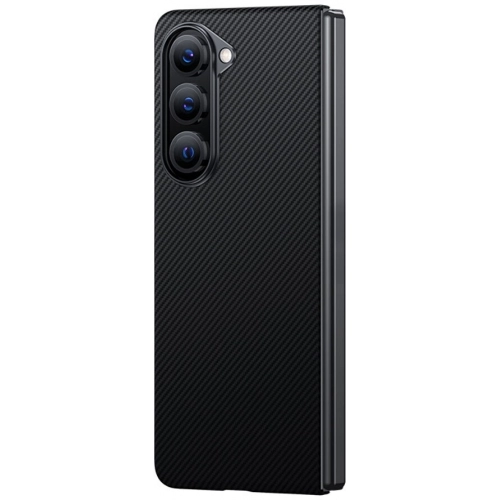 Galaxy Z Fold 5 Kılıf Magsafe Özellikli Karbon Fiber Benks Essential 600D Kevlar Kapak - Siyah