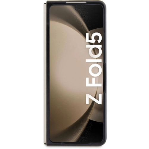 Galaxy Z Fold 5 Kılıf Mercedes Benz Orjinal Lisanslı Metal Yıldız Logolu Urban Deri Kapak - Siyah