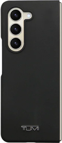 Samsung Galaxy Z Fold 5 Kılıf TUMI Liquid Silikon Metal Logo Dizayn Orjinal Lisanslı Kapak - Siyah