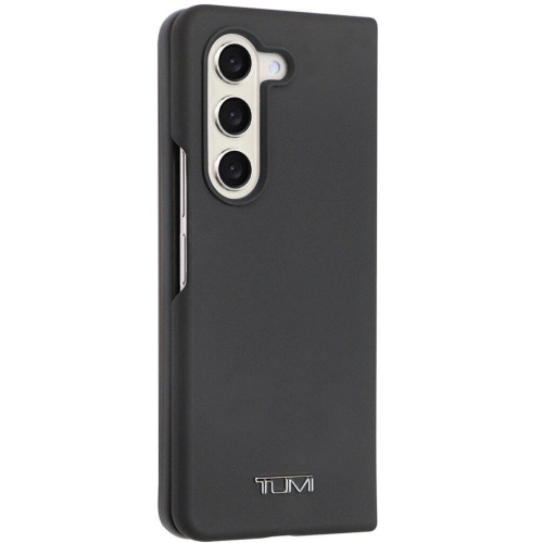 Samsung Galaxy Z Fold 5 Kılıf TUMI Liquid Silikon Metal Logo Dizayn Orjinal Lisanslı Kapak - Siyah