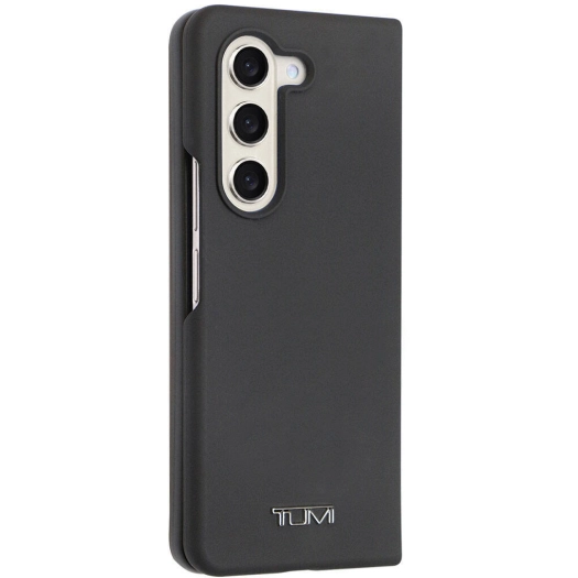 Samsung Galaxy Z Fold 5 Kılıf TUMI Liquid Silikon Metal Logo Dizayn Orjinal Lisanslı Kapak - Siyah