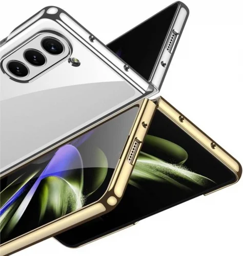 Galaxy Z Fold 5 Kılıf Zore Full Camlı Kıpta Kapak - Şeffaf