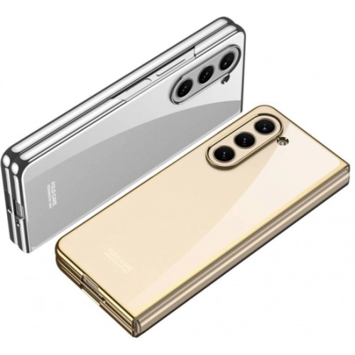 Galaxy Z Fold 5 Kılıf Zore Full Camlı Kıpta Kapak - Şeffaf