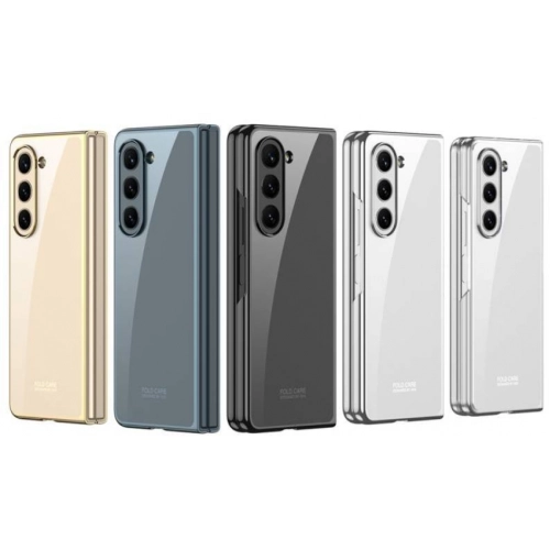 Galaxy Z Fold 5 Kılıf Zore Full Camlı Kıpta Kapak - Şeffaf