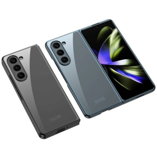 Galaxy Z Fold 5 Kılıf Zore Full Camlı Kıpta Kapak - Şeffaf