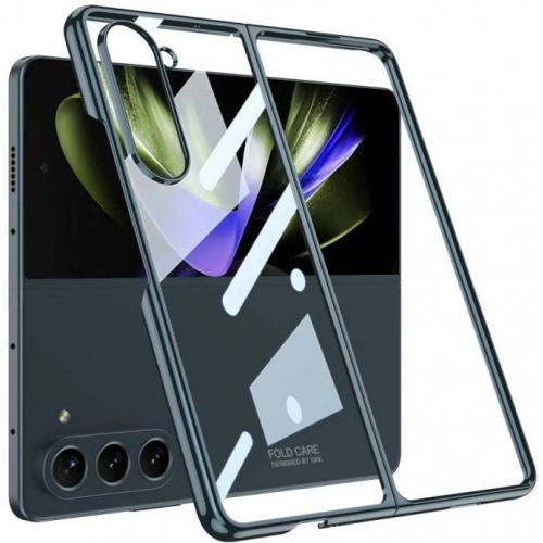 Galaxy Z Fold 5 Kılıf Zore Full Camlı Kıpta Kapak - Şeffaf