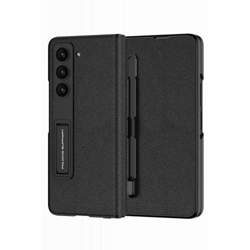 Galaxy Z Fold 5 Kılıf Zore Kalem Bölmeli Droga Kapak - Siyah