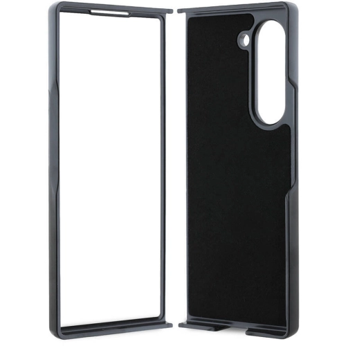 Samsung Galaxy Z Fold 6 Kılıf Guess Orjinal Lisanslı Leather Metal Logo Kapak - Siyah