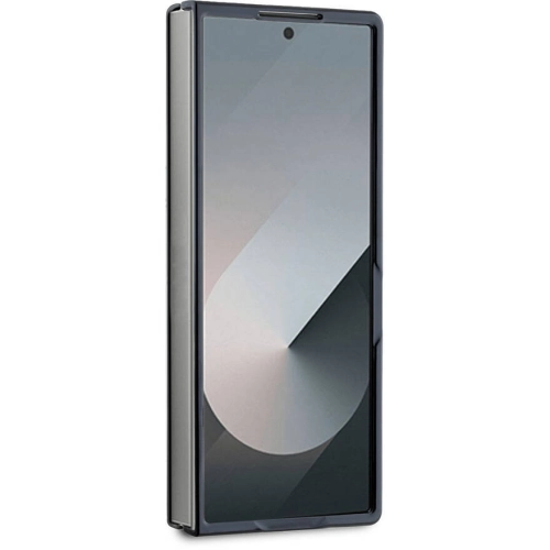 Samsung Galaxy Z Fold 6 Kılıf Guess Orjinal Lisanslı Leather Metal Logo Kapak - Siyah