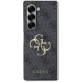 Samsung Galaxy Z Fold 6 Kılıf Guess Orjinal Lisanslı Leather Metal Logo Kapak - Siyah