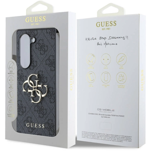 Samsung Galaxy Z Fold 6 Kılıf Guess Orjinal Lisanslı Leather Metal Logo Kapak - Pembe