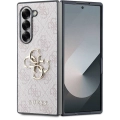 Samsung Galaxy Z Fold 6 Kılıf Guess Orjinal Lisanslı Leather Metal Logo Kapak - Pembe