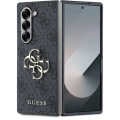 Samsung Galaxy Z Fold 6 Kılıf Guess Orjinal Lisanslı Leather Metal Logo Kapak - Siyah