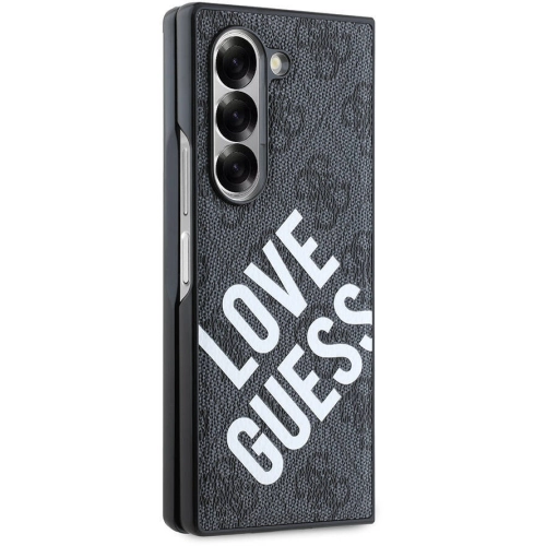 Samsung Galaxy Z Fold 6 Kılıf Guess Orjinal Lisanslı Love Guess Printing Kapak - Siyah