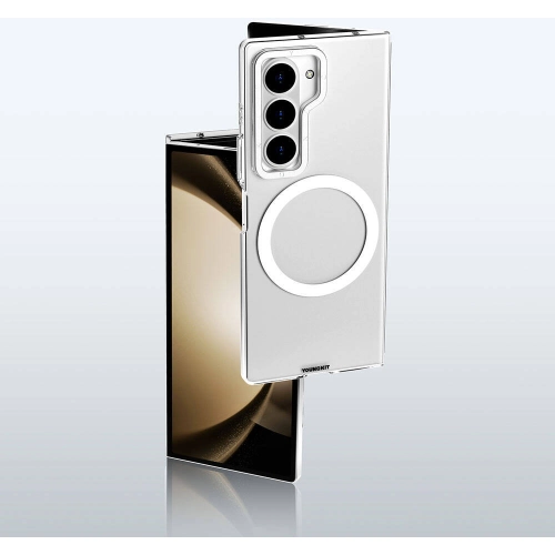 Samsung Galaxy Z Fold 6 Kılıf Magsafe Şarj Özellikli Şeffaf Youngkit Crystal Shield Serisi Kapak - Şeffaf