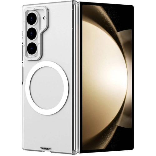 Samsung Galaxy Z Fold 6 Kılıf Magsafe Şarj Özellikli Şeffaf Youngkit Crystal Shield Serisi Kapak - Şeffaf