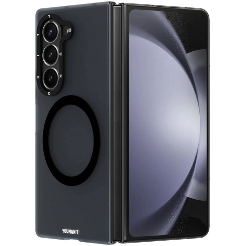 Samsung Galaxy Z Fold 6 Kılıf Magsafe Şarj Özellikli Youngkit Hidden Sand Serisi Kapak - Beyaz