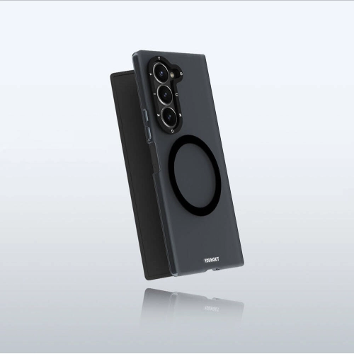 Samsung Galaxy Z Fold 6 Kılıf Magsafe Şarj Özellikli Youngkit Hidden Sand Serisi Kapak - Siyah