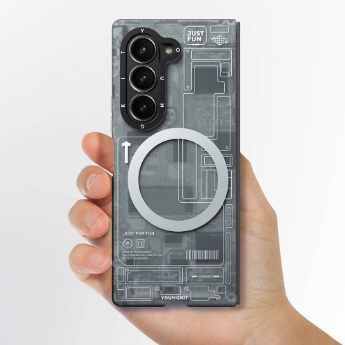 Samsung Galaxy Z Fold 6 Kılıf Magsafe Şarj Özellikli YoungKit Technology Serisi Kapak - Mavi