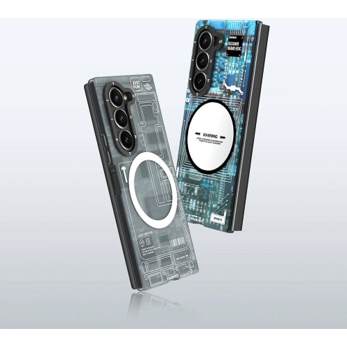 Samsung Galaxy Z Fold 6 Kılıf Magsafe Şarj Özellikli YoungKit Technology Serisi Kapak - Siyah