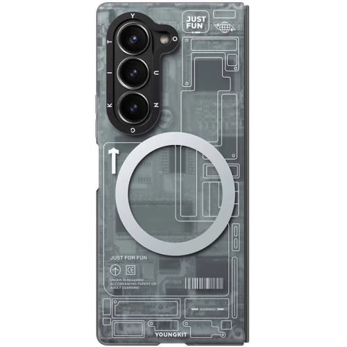 Samsung Galaxy Z Fold 6 Kılıf Magsafe Şarj Özellikli YoungKit Technology Serisi Kapak - Siyah