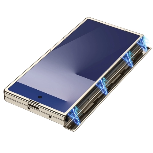 Samsung Galaxy Z Fold 7 Kılıf Kamera Korumalı Şeffaf Tasarımlı Lego Standlı Kapak - Siyah