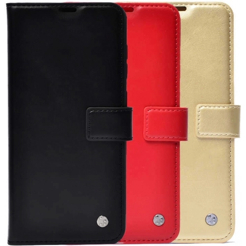 General Mobile GM 22 Plus Kılıf Standlı Kartlıklı Cüzdanlı Kapaklı - Gold