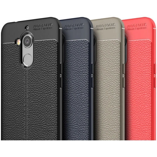 General Mobile GM 8 Kılıf Deri Görünümlü Lüks Parmak İzi Bırakmaz Niss Silikon Kapak - Siyah