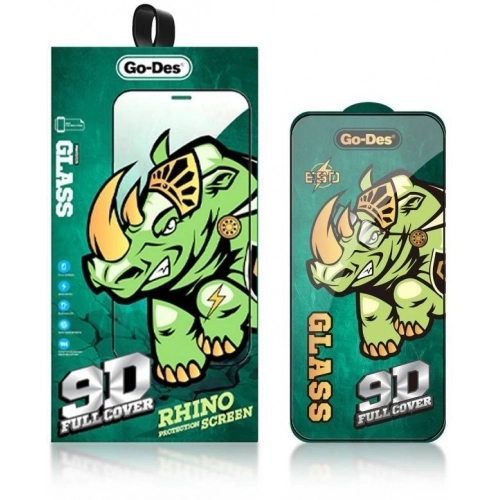 Go Des Apple iPhone 13 Pro Max (6.7) Ekran Koruyucu 9D Full Cover Temperli Cam - Siyah