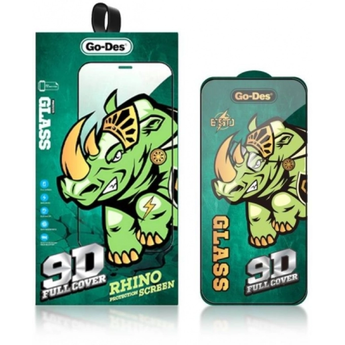 Go Des Apple iPhone 13 Pro Max (6.7) Ekran Koruyucu 9D Full Cover Temperli Cam - Siyah