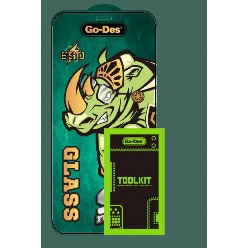 Go Des Apple iPhone 13 Pro Max (6.7) Ekran Koruyucu 9D Full Cover Temperli Cam - Siyah