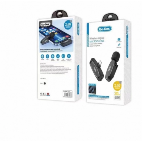 Go Des GD-WS301L Kablosuz Dijital Yaka Mikrofonu Seti - Siyah