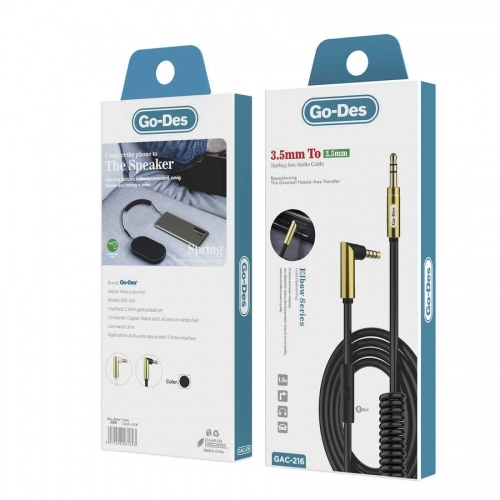 Go-Des 3.5mm Aux Kablo 1.8 mt GAC-216 - Siyah