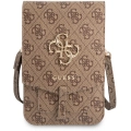 Guess Orjinal Lisanslı 4G Desenli Büyük 4G Logolu 5 Hazneli Askılı Mıknatıs Kapaklı Çanta - Kahverengi