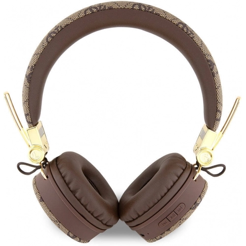 Guess Orjinal Lisanslı 4G Metal Logo PU Deri Ayarlanabilir Kulak Üstü Bluetooth Kulaklık - Mavi