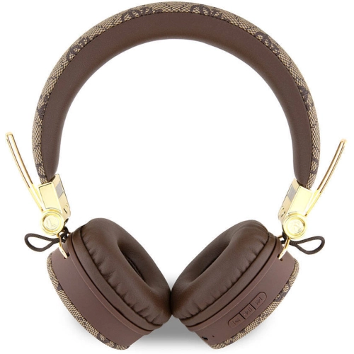 Guess Orjinal Lisanslı 4G Metal Logo PU Deri Ayarlanabilir Kulak Üstü Bluetooth Kulaklık - Siyah