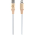 Guess Orjinal Lisanslı 4G ve Yazı Logolu Aydınlatmalı Kablo Ucu Hızlı Şarj Özellikli Type-C To Lightning PD Kablo 3A 1.5m - Gold