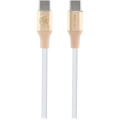 Guess Orjinal Lisanslı 4G ve Yazı Logolu Aydınlatmalı Kablo Ucu Hızlı Şarj Özellikli Type-C To Type-C PD Kablo 3A 1.5m - Gold