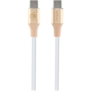 Guess Orjinal Lisanslı 4G ve Yazı Logolu Aydınlatmalı Kablo Ucu Hızlı Şarj Özellikli Type-C To Type-C PD Kablo 3A 1.5m - Gold