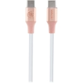 Guess Orjinal Lisanslı 4G ve Yazı Logolu Aydınlatmalı Kablo Ucu Hızlı Şarj Özellikli Type-C To Type-C PD Kablo 3A 1.5m - Pembe