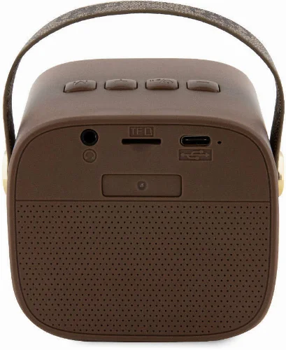 Guess Orjinal Lisanslı Askılı PU Deri Yazı Logolu 5W Bluetooth Speaker - Siyah