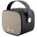 Guess Orjinal Lisanslı Askılı PU Deri Yazı Logolu 5W Bluetooth Speaker - Siyah