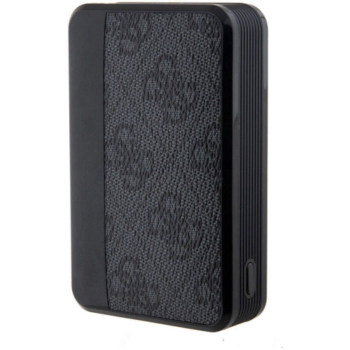 Guess Orjinal Lisanslı Dijital Led Göstergeli PU Deri 4G Desenli Metal Yazı Logolu Powerbank 10000mAh 18W - Kahverengi