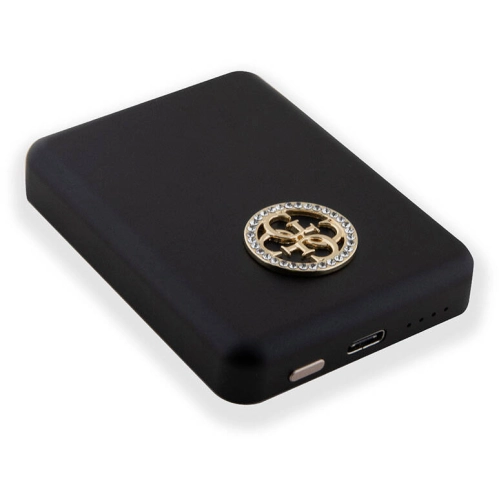 Guess Orjinal Lisanslı Magsafe Şarj Özellikli Taşlı 4G Logolu Powerbank 3000mAh 5W - Gold