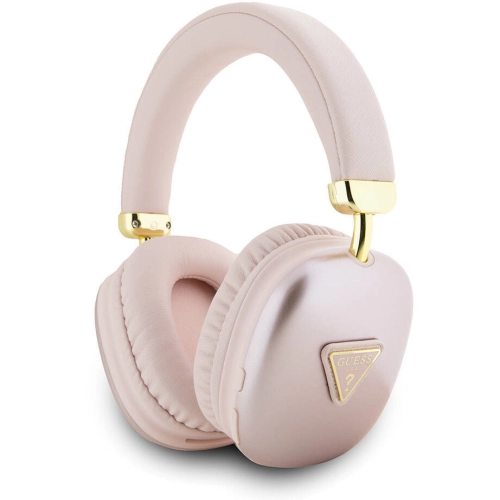 Guess Orjinal Lisanslı PU 4G Desenli Üçgen Logolu Kulak Üstü Bluetooth Kulaklık - Pembe